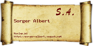 Sorger Albert névjegykártya